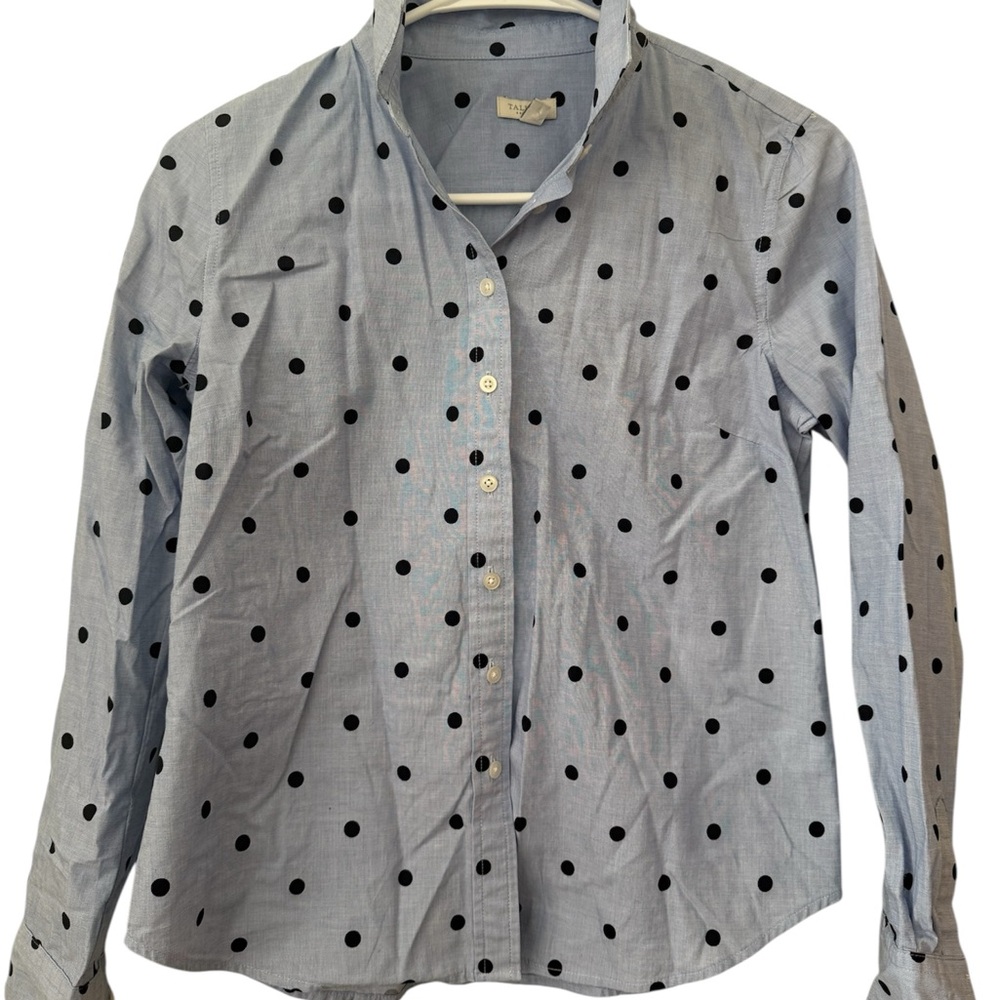 Talbots Blue Polka Dot Button-Up Shirt